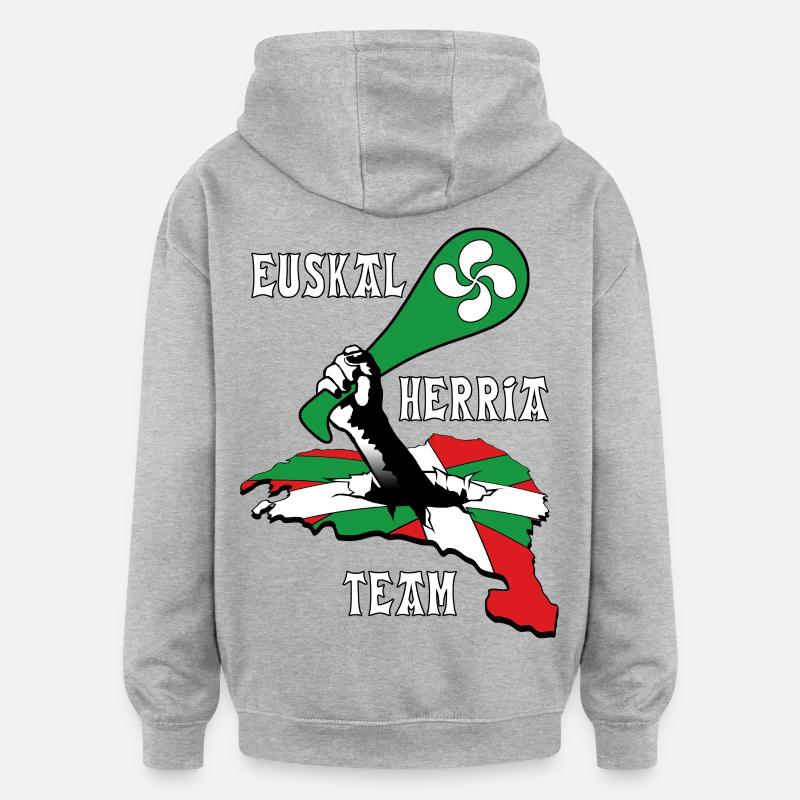 euskal herria design 133 - Sweat à capuche oversize unisexe - gris chiné