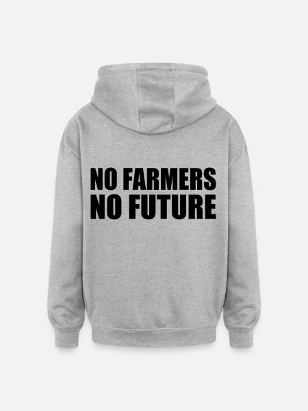 no farmers no future - Oversized Unisex Hoodie - heather grey