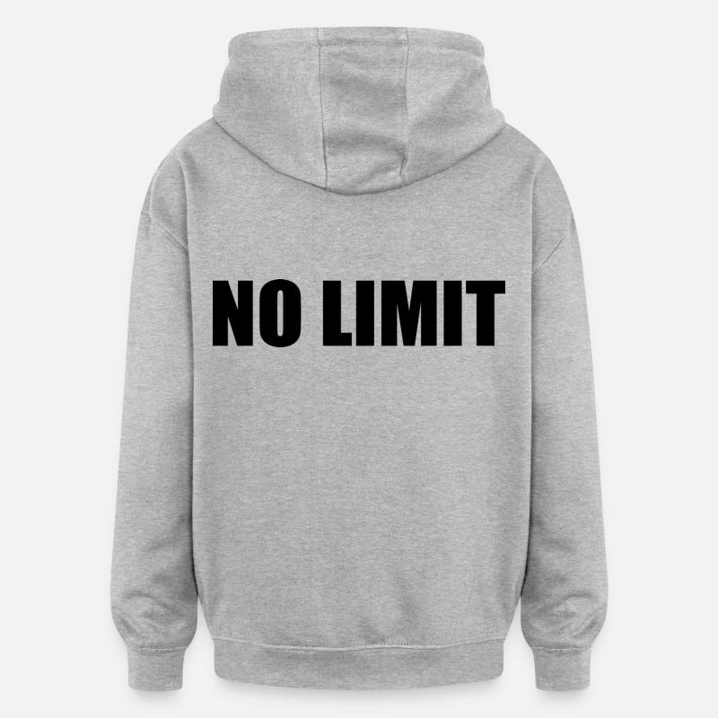 No limit - Sweat à capuche oversize unisexe - gris chiné
