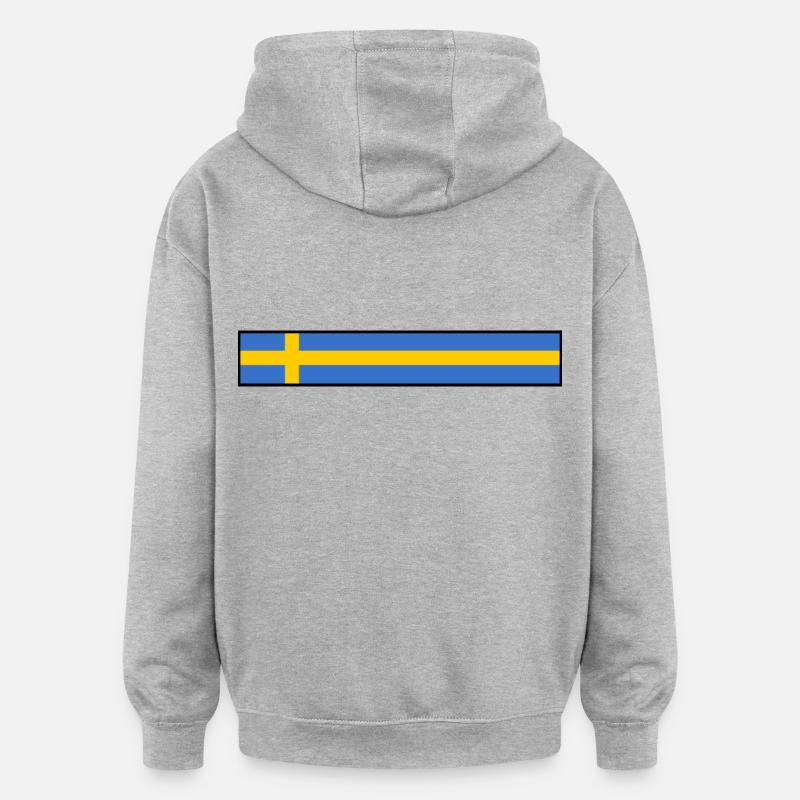 Suède - Sweat à capuche oversize unisexe - gris chiné