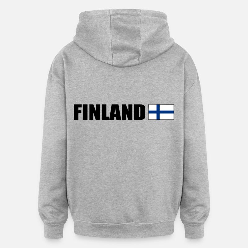 Finnland - Oversized Unisex Hoodie - Grau meliert