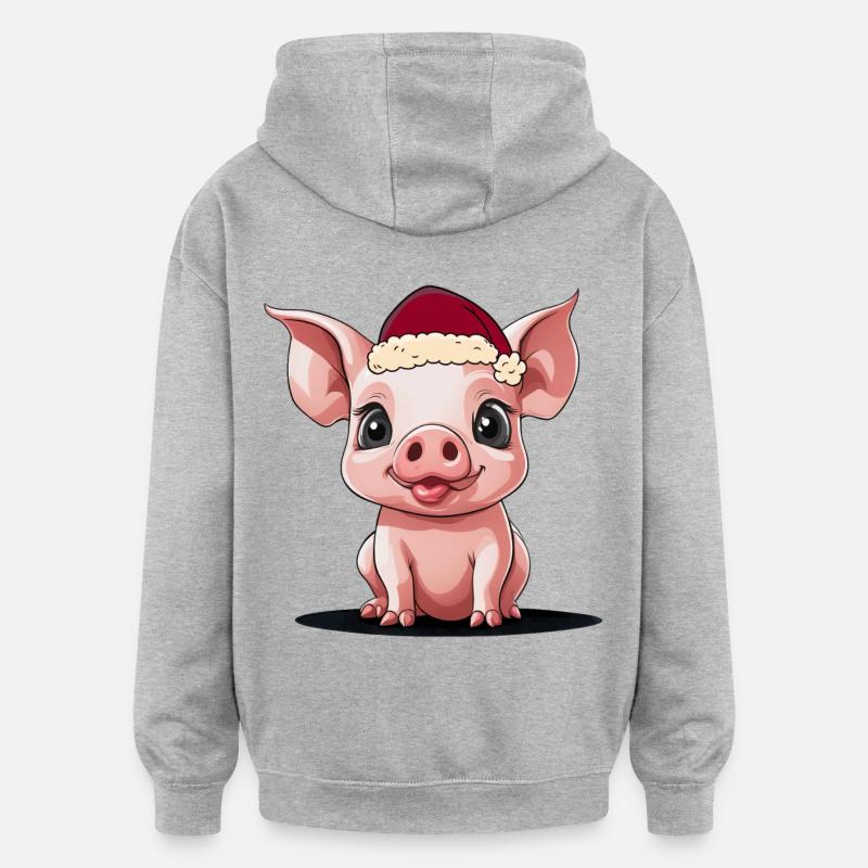 Père Noël Noël - Sweat à capuche oversize unisexe - gris chiné