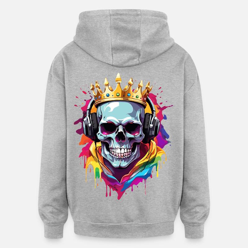 Casque - Sweat à capuche oversize unisexe - gris chiné