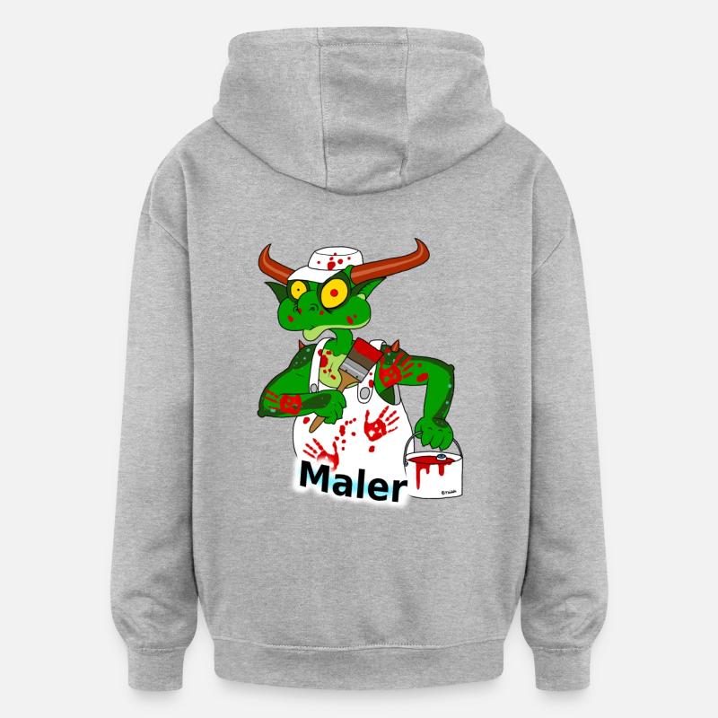 Maler - Oversized Unisex Hoodie - Grau meliert