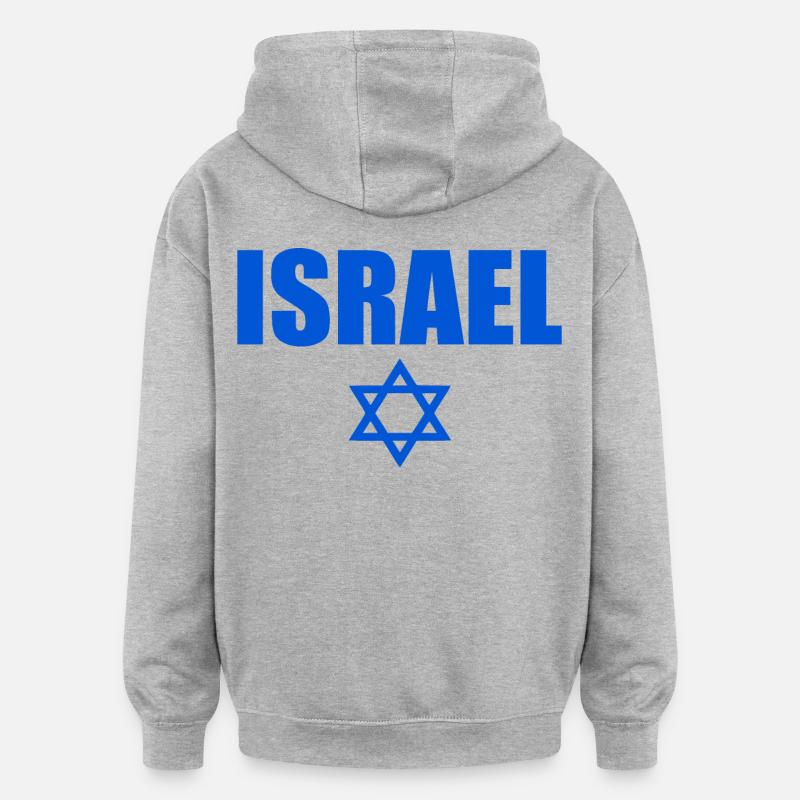 Israele - Felpa con cappuccio unisex oversize - grigio melange
