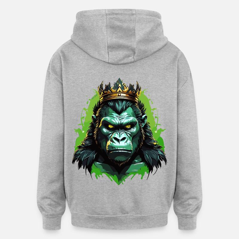 Gorille - Sweat à capuche oversize unisexe - gris chiné