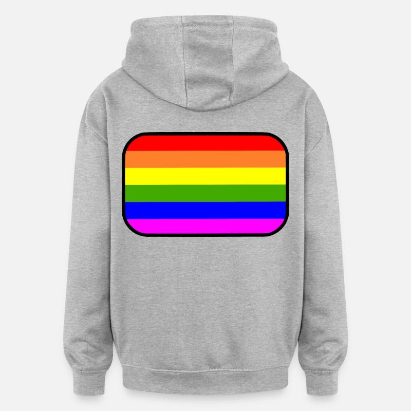 Lgbt - Sweat à capuche oversize unisexe - gris chiné
