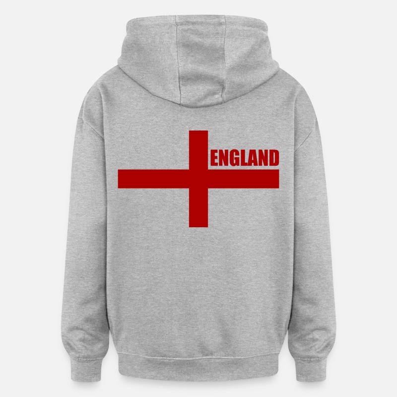 angleterre - Sweat à capuche oversize unisexe - gris chiné