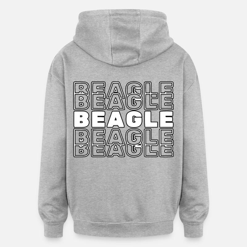 Beagle - Sweat à capuche oversize unisexe - gris chiné