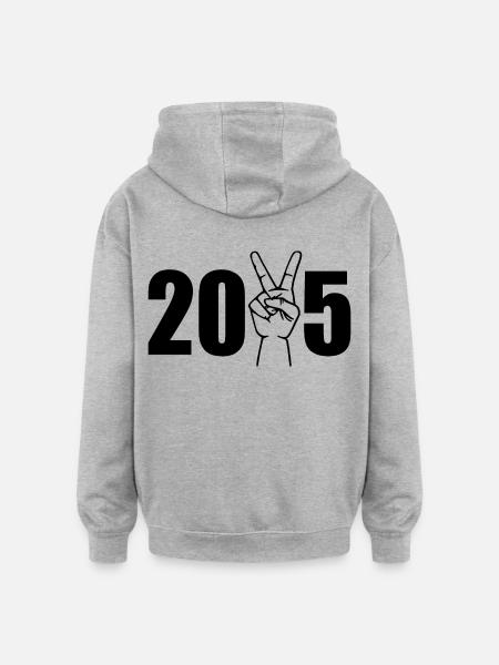 2025 - Sweat à capuche oversize unisexe - gris chiné