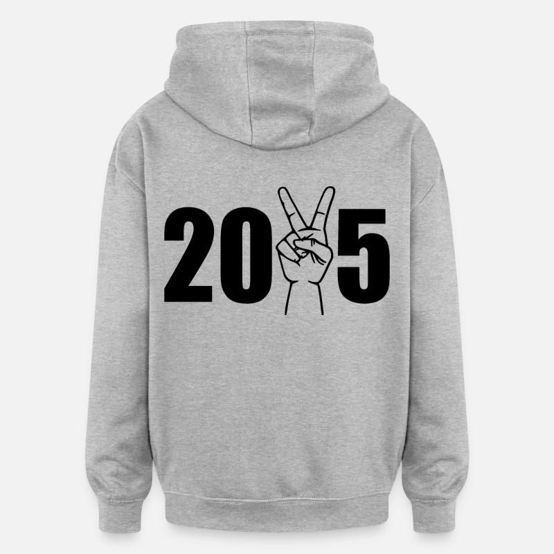 2025 - Sweat à capuche oversize unisexe - gris chiné