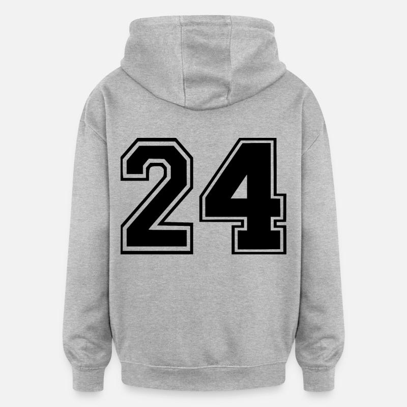 24 - Sweat à capuche oversize unisexe - gris chiné