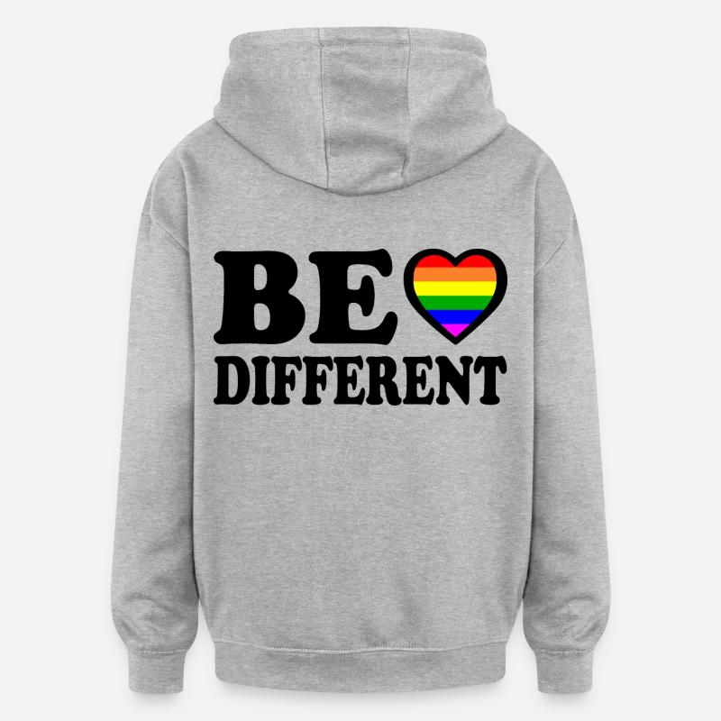 Be different - Sweat à capuche oversize unisexe - gris chiné