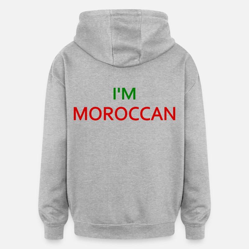 I'm moroccan - Sweat à capuche oversize unisexe - gris chiné