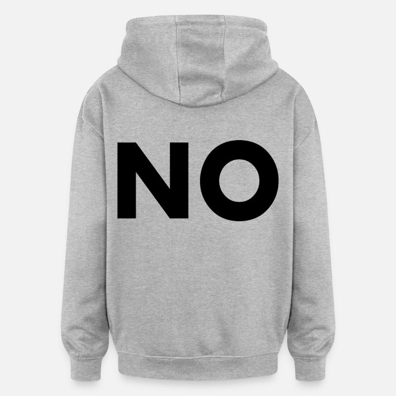 No - Sweat à capuche oversize unisexe - gris chiné