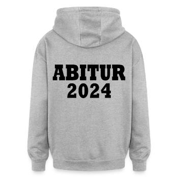 Abitur 2024 - Oversized Unisex Hoodie - Grau meliert - Hinten - Noah (186cm)