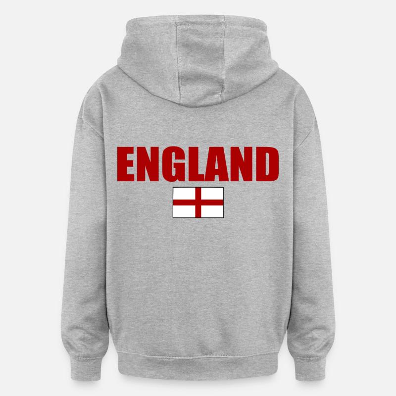 angleterre - Sweat à capuche oversize unisexe - gris chiné