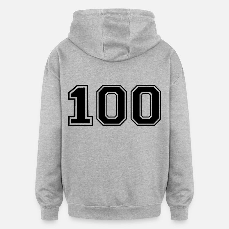100 - Sweat à capuche oversize unisexe - gris chiné