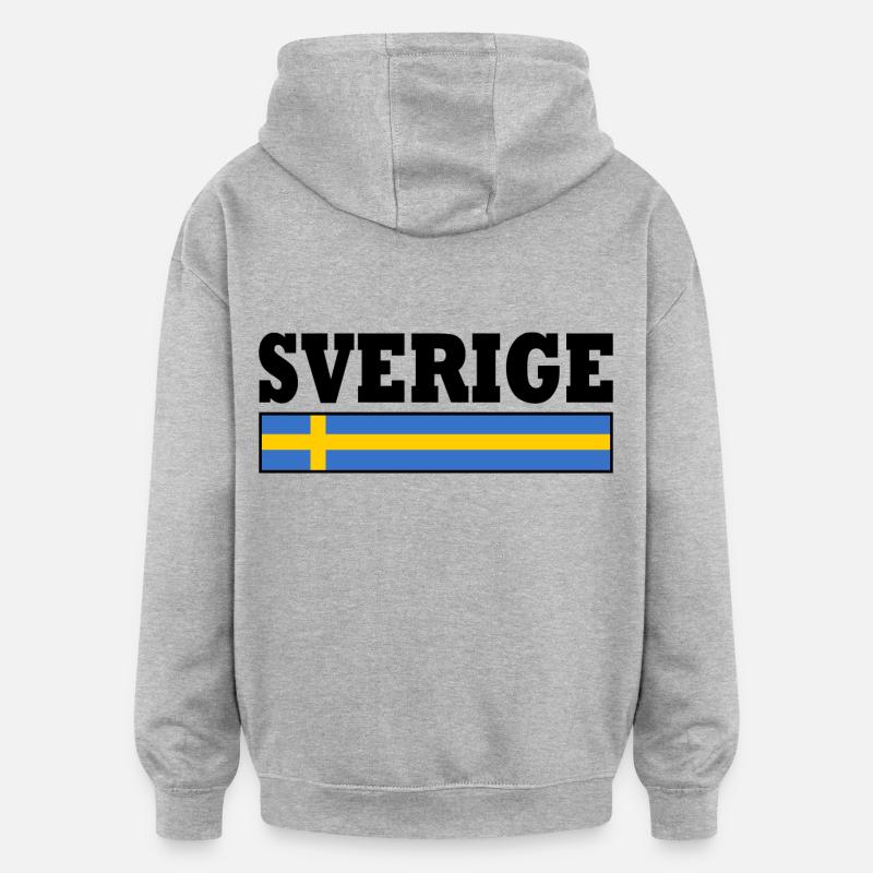 Suède - Sweat à capuche oversize unisexe - gris chiné