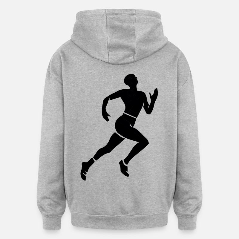 athlétisme - Sweat à capuche oversize unisexe - gris chiné