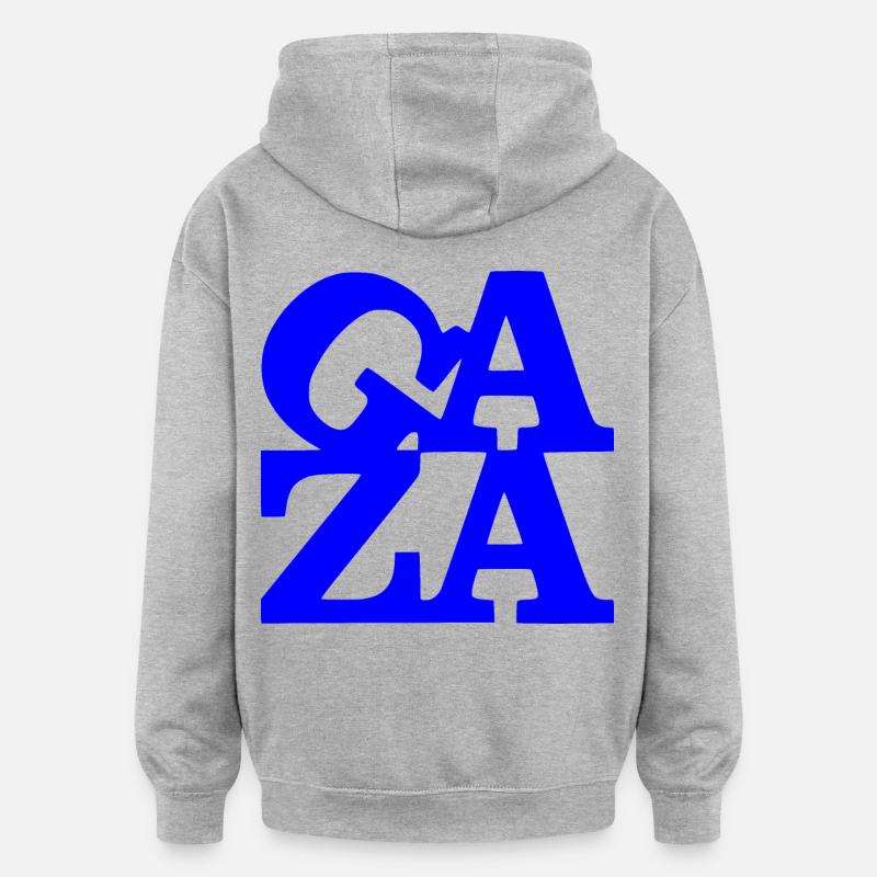 Gaza - Sweat à capuche oversize unisexe - gris chiné