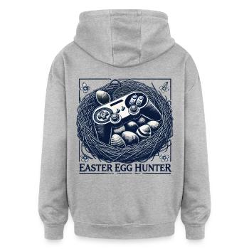 Gaming Osterei Jäger Retro Videospiel - Oversized Unisex Hoodie - Grau meliert - Hinten - Noah (186cm)