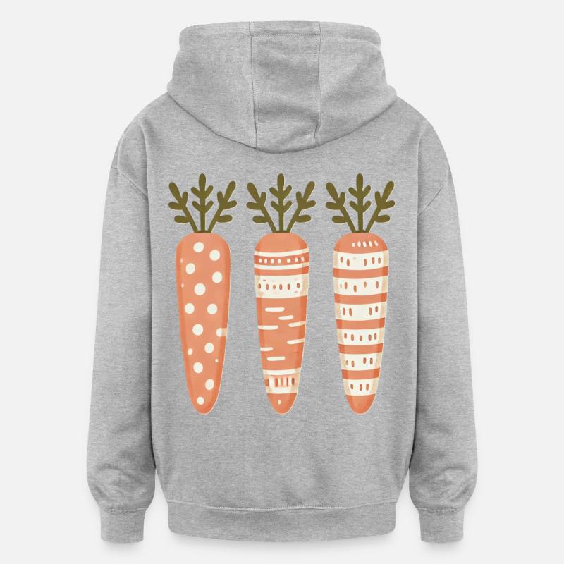 Easter Carrot Pattern Cute Cute - Oversized Unisex Hoodie - heather grey
