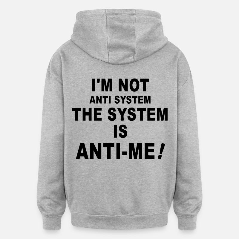 the system - Sweat à capuche oversize unisexe - gris chiné