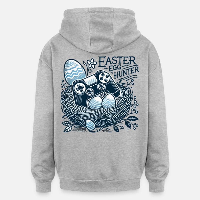 Oster Eierjäger Gaming Controller Nest - Oversized Unisex Hoodie - Grau meliert