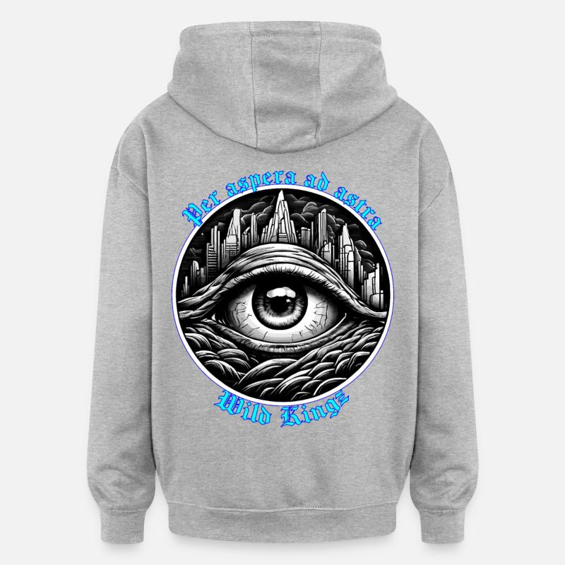 Per aspera ad astra. - Sweat à capuche oversize unisexe - gris chiné