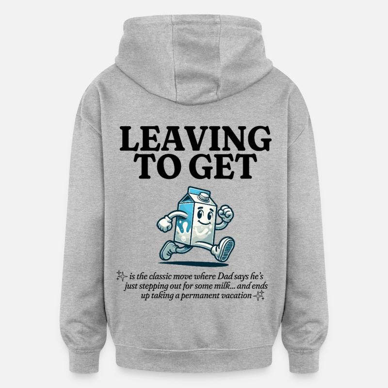 Milch holen - Oversized Unisex Hoodie - Grau meliert