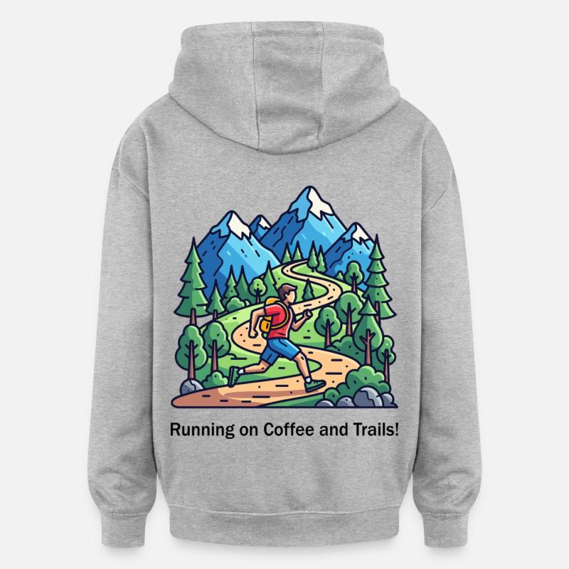 Carburant du trailrunner - Sweat à capuche oversize unisexe - gris chiné
