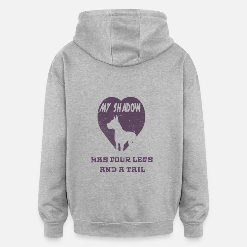 Chien cadeau drôle de dire - Sweat à capuche oversize unisexe - gris chiné