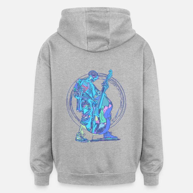 Kontrabassguy - Oversized Unisex Hoodie - Grau meliert