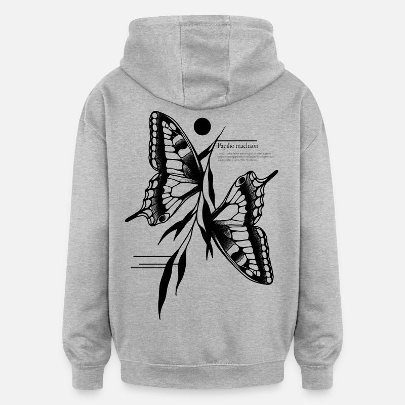 Schwalbenschwanz Schmetterling - Oversized Unisex Hoodie - Grau meliert