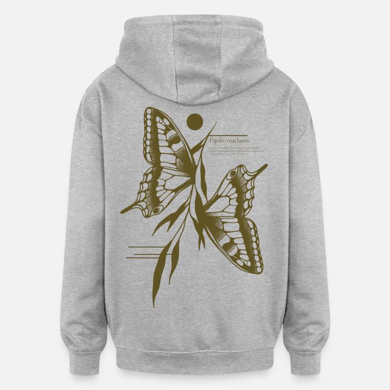 Papillon à queue d’aronde - Variante - Sweat à capuche oversize unisexe - gris chiné