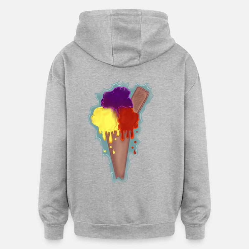 Regenbogen Eis  - Oversized Unisex Hoodie - heather grey
