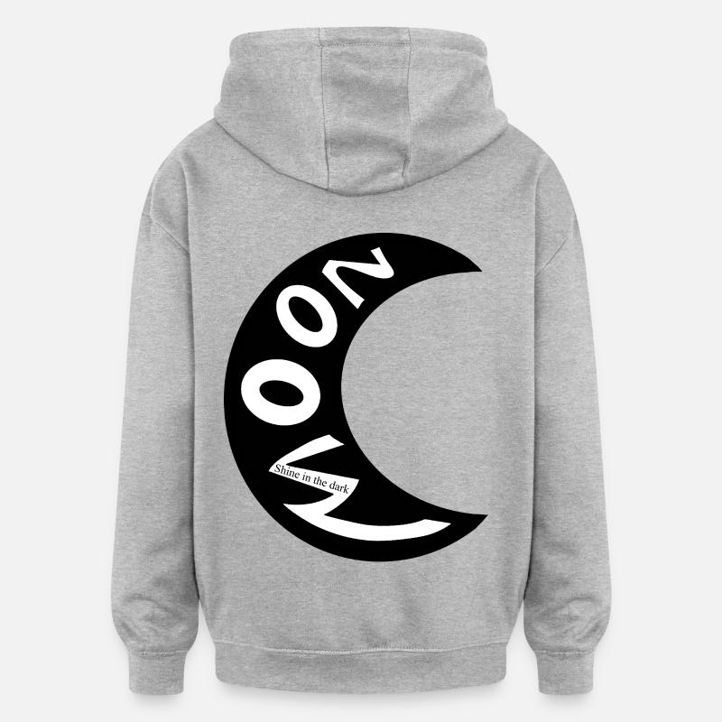 Lune - Sweat à capuche oversize unisexe - gris chiné