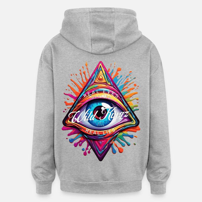 Lachendes Auge - Oversized Unisex Hoodie - Grau meliert