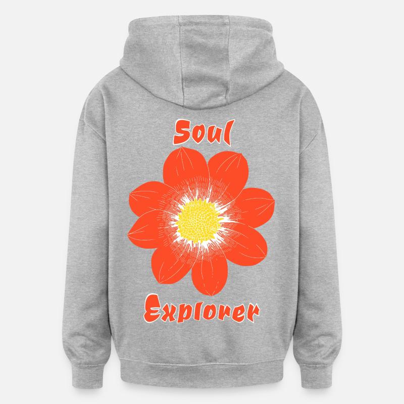 Explorateur d’âmes - Sweat à capuche oversize unisexe - gris chiné