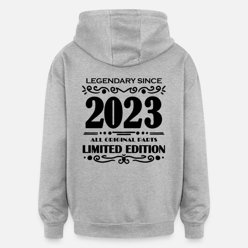 2023 - Volume 2023 - Sweat à capuche oversize unisexe - gris chiné
