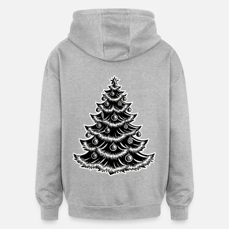 Weihnachtsbaum Mit Kugeln - Oversized Unisex Hoodie - Grau meliert
