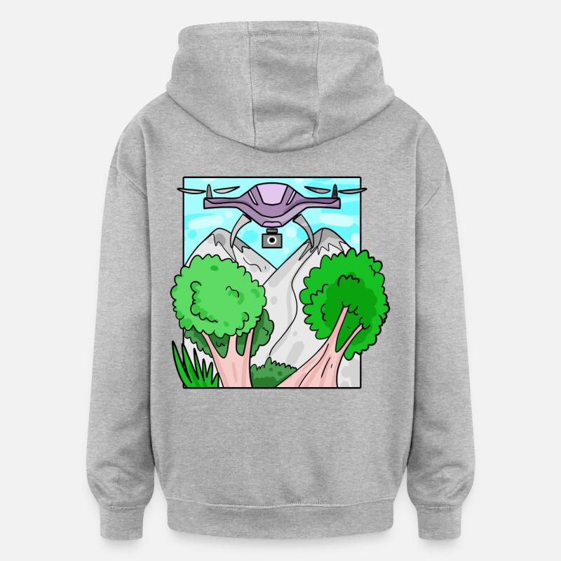 Drone Drone Drones - Oversized Unisex Hoodie - heather grey