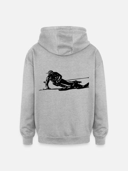 Skier 3 - Oversized Unisex Hoodie - heather grey
