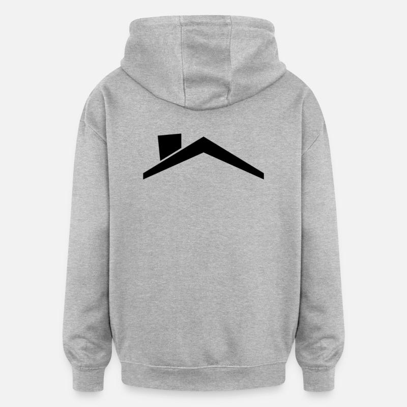 Maison toit - Sweat à capuche oversize unisexe - gris chiné