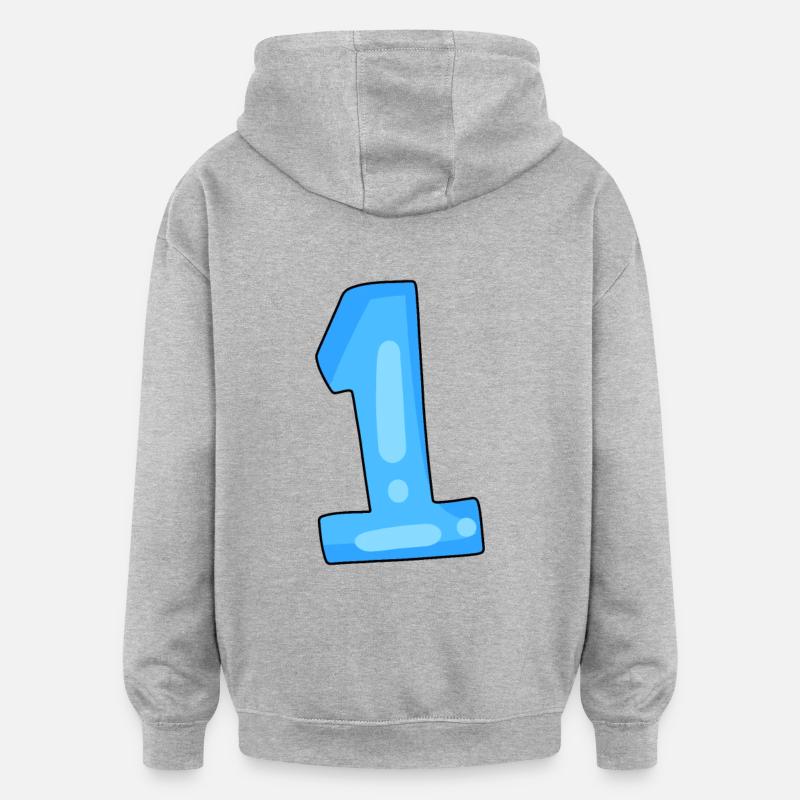 1 hellblau - Oversized Unisex Hoodie - Grau meliert