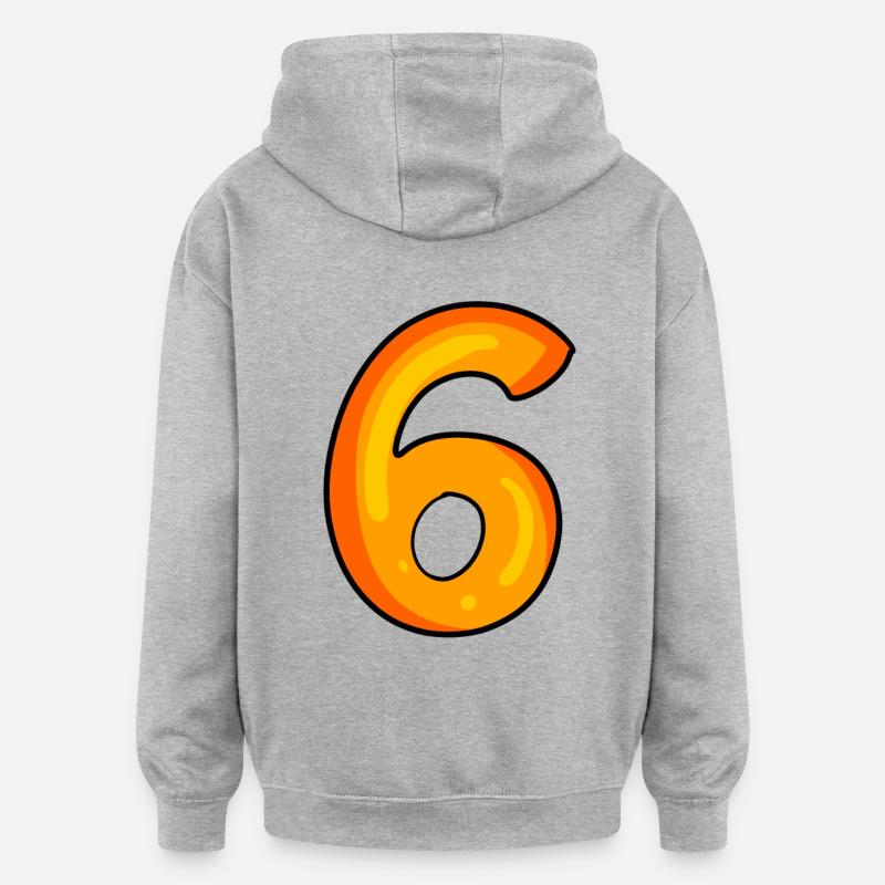 Numéro 6 - Sweat à capuche oversize unisexe - gris chiné