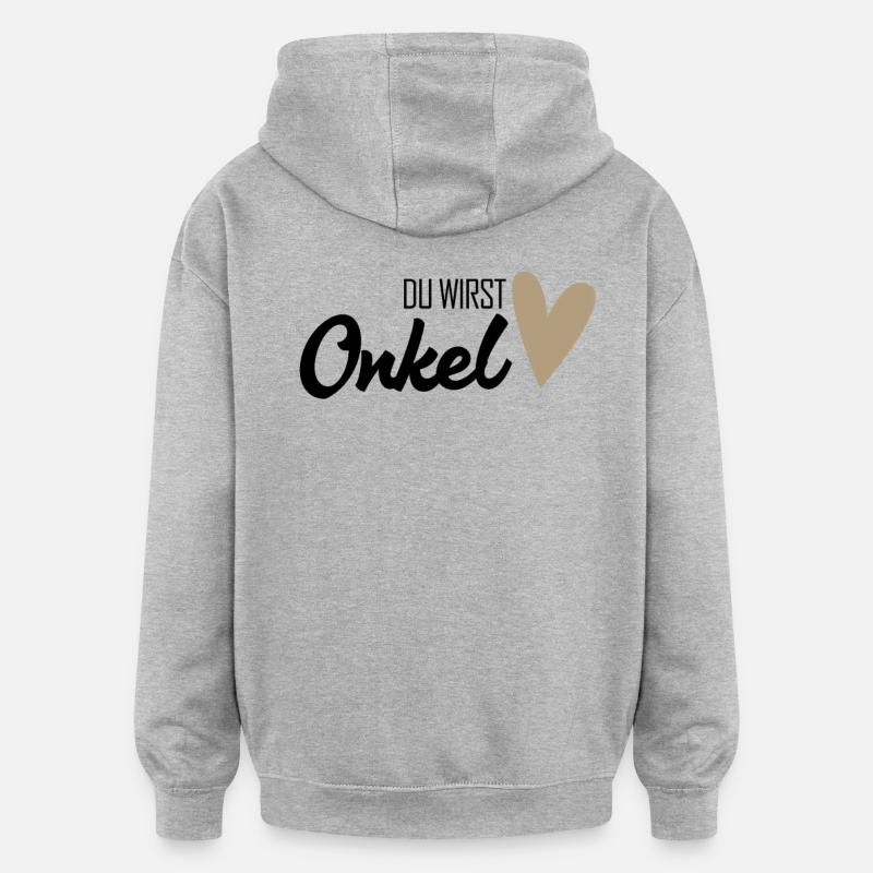 Onkel - Onkel werden - Oversized Unisex Hoodie - Grau meliert