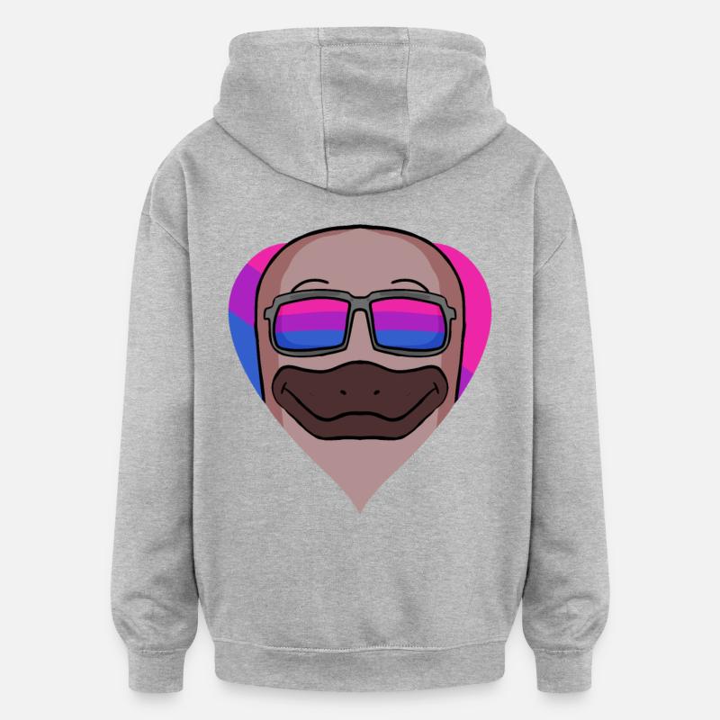 Bisexuell Schnabeltier Geschenk - Oversized Unisex Hoodie - Grau meliert
