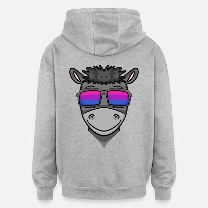 Bisexuell Esel Geschenk - Oversized Unisex Hoodie - Grau meliert